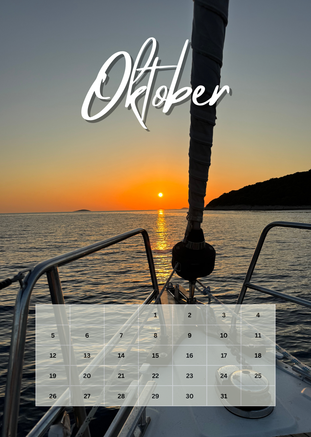 Wandkalender Segeln 2026