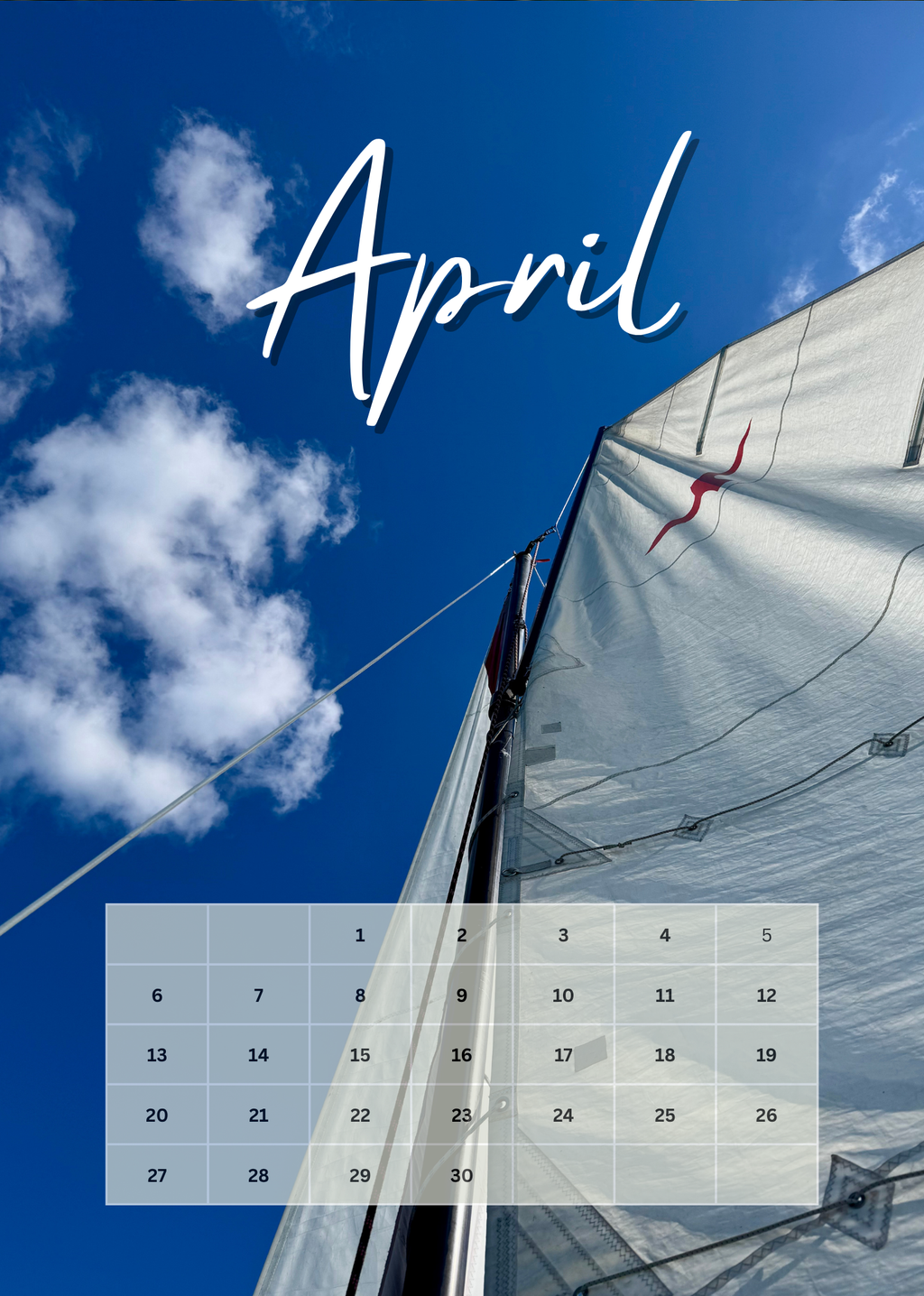 Wandkalender Segeln 2026