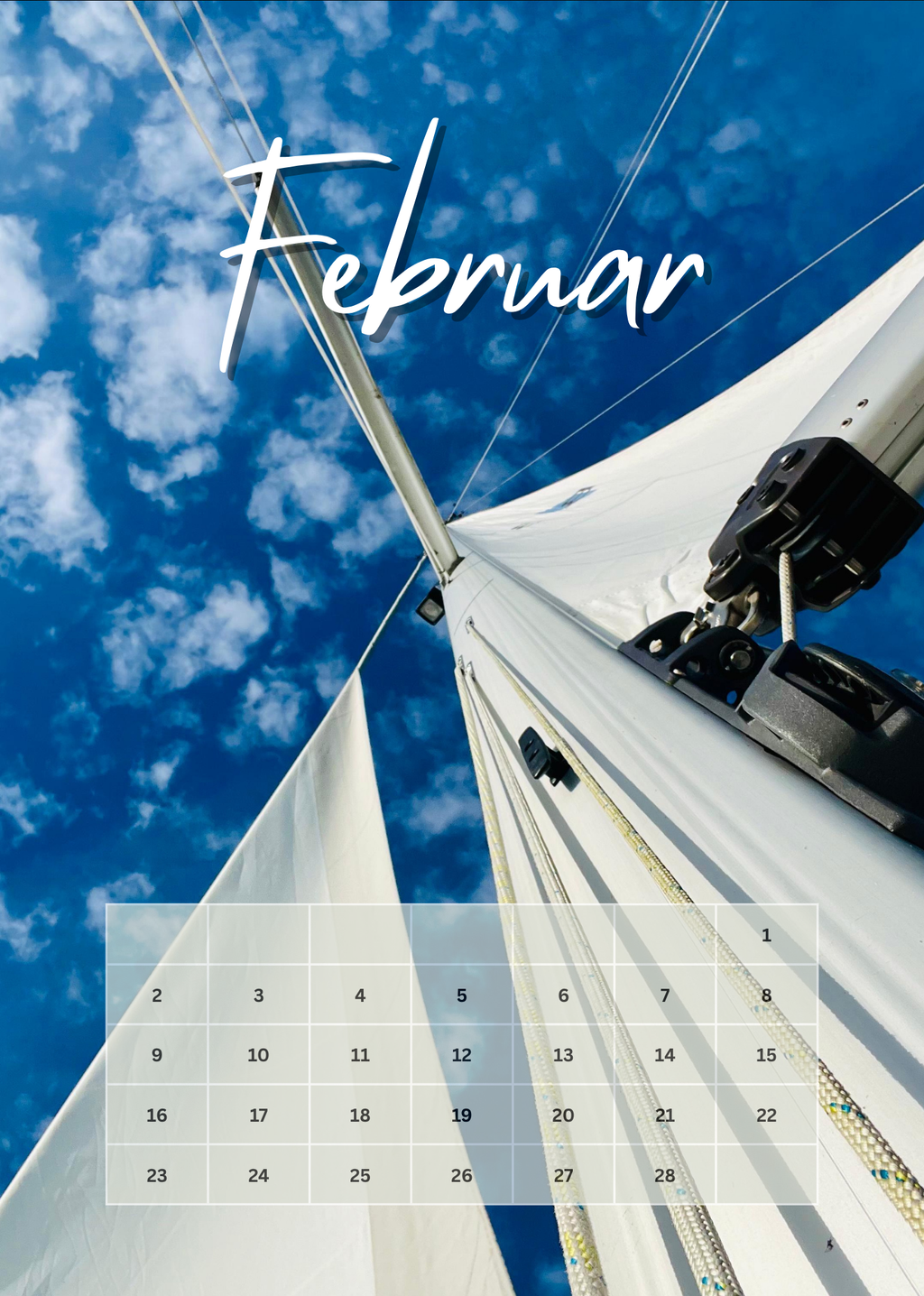 Wandkalender Segeln 2026